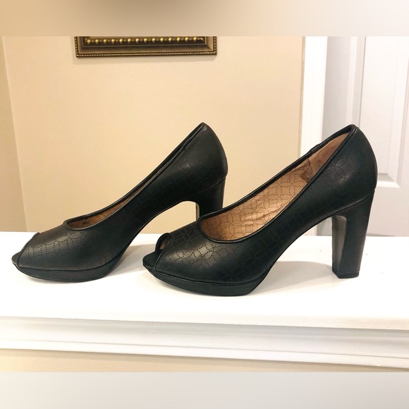 Fossil black peep toes heels - Picture 3 of 4